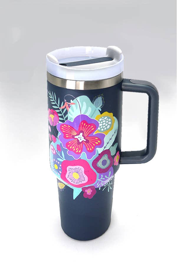40oz STAINLESS STEEL TUMBLER FLOWER