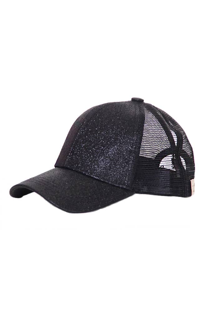 C.C Kids Glitter Fabric With Mesh Pony Cap