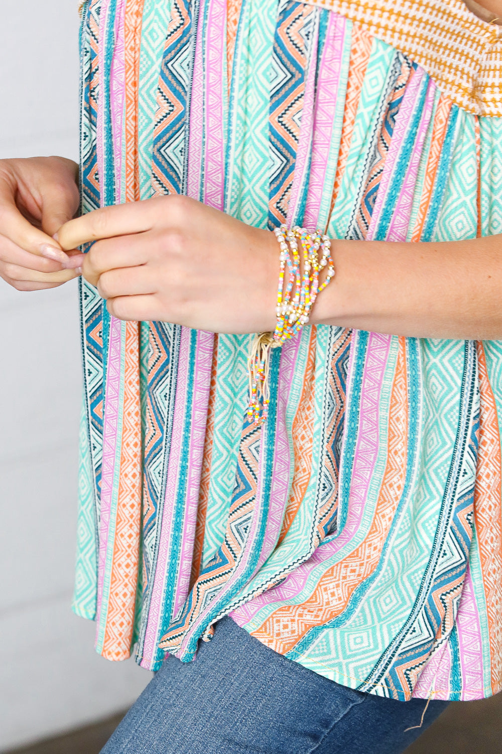 Multicolor Beaded Adjustable Rope Bracelet