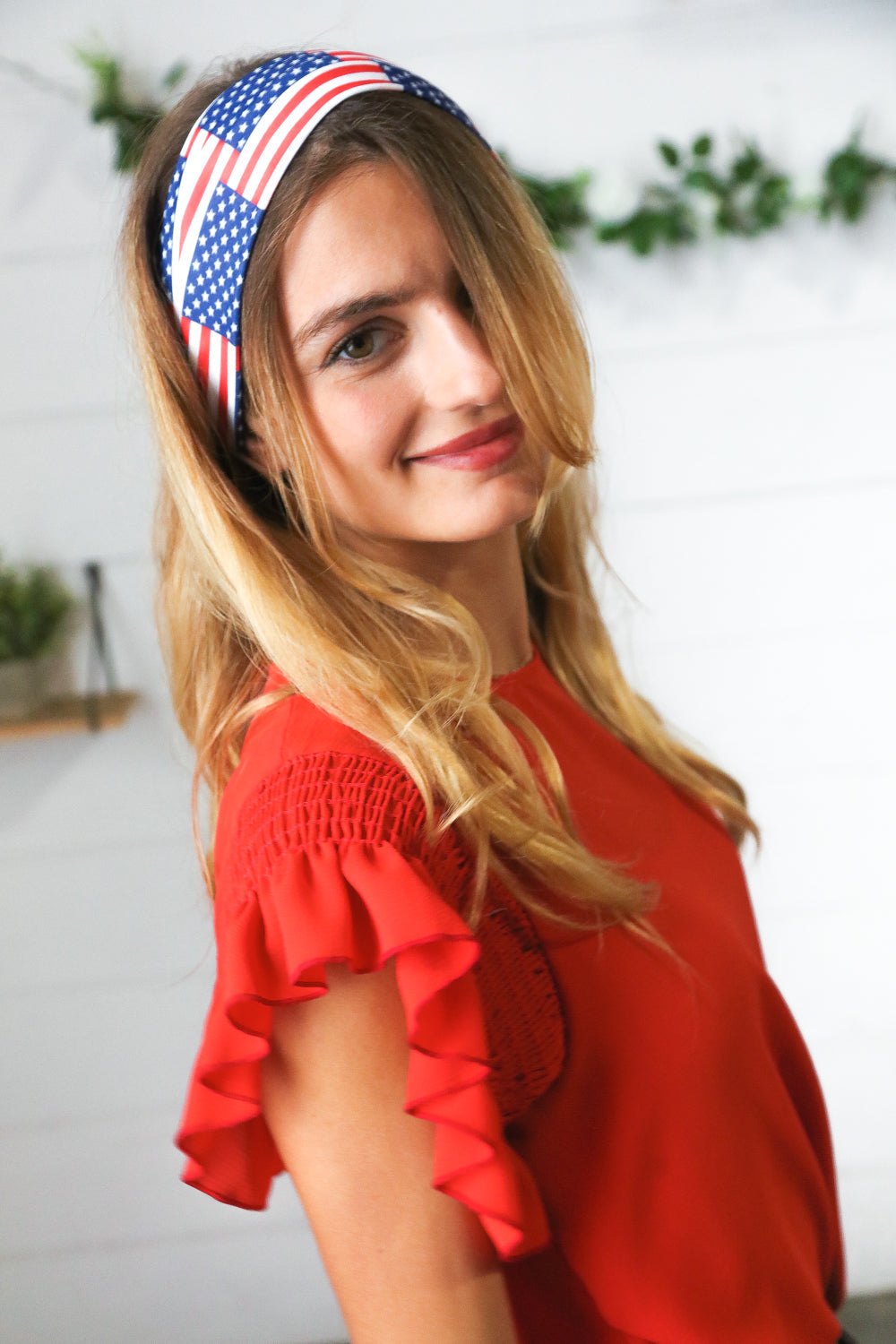 USA Flag Stretchy Knit Twist Headband
