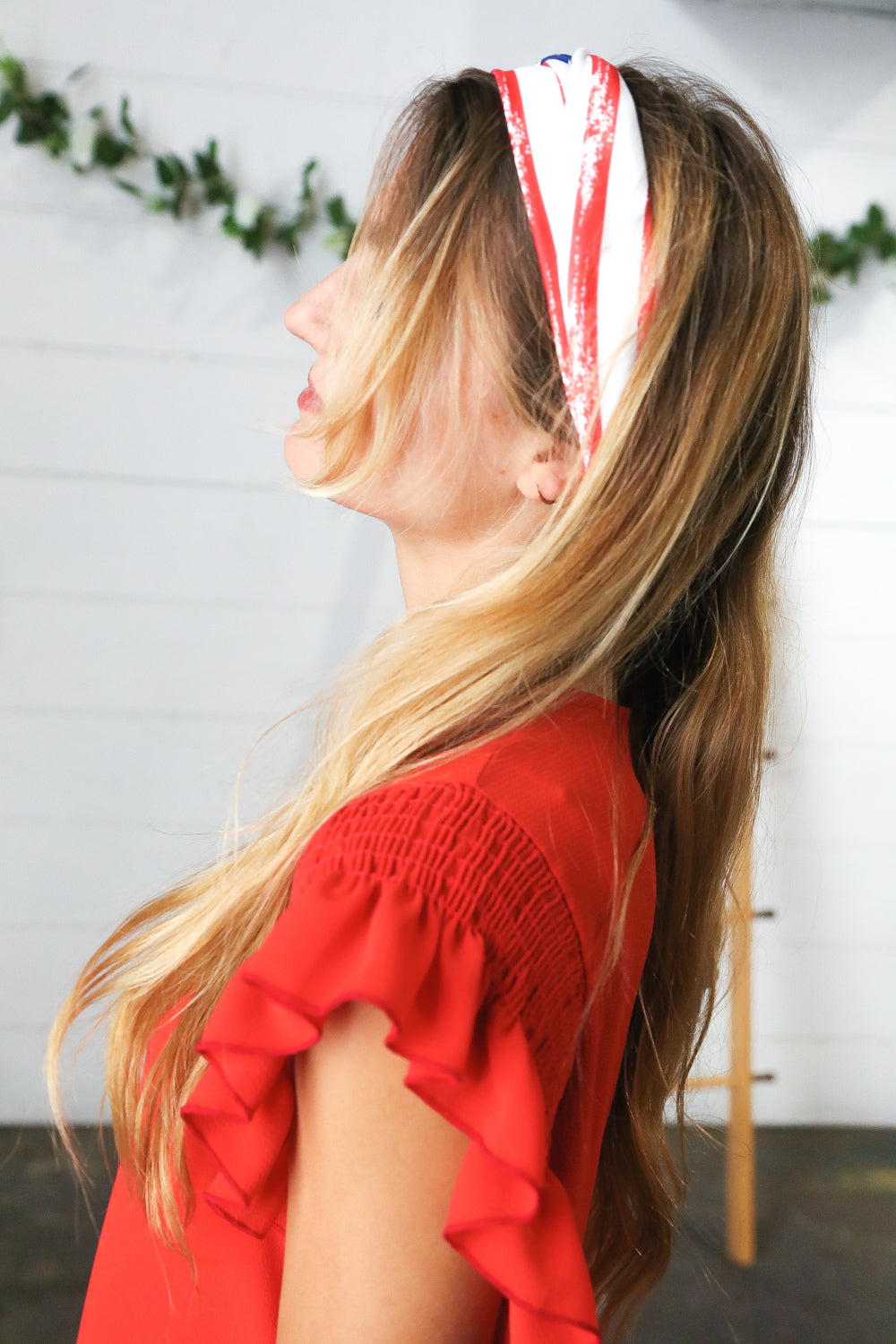 American Themed Knit Twist Headband
