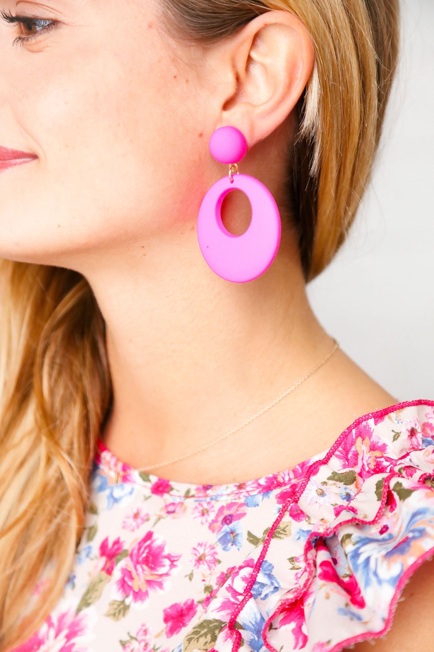 Fandango Retro Open Circle Resin Dangle Earrings