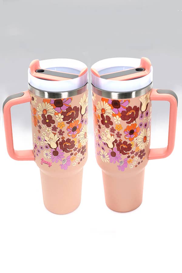 40oz STAINLESS STEEL TUMBLER FLOWER
