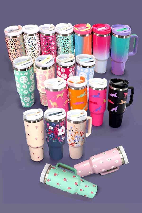 40oz STAINLESS STEEL TUMBLER FLOWER