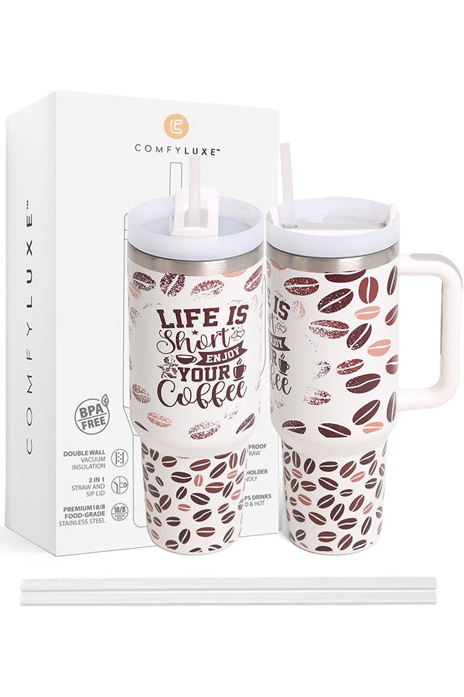 Coffee Bean 40oz Handle Tumbler