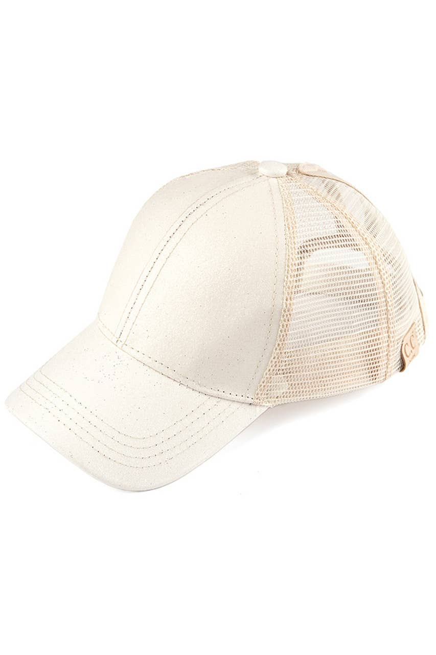 C.C Kids Glitter Fabric With Mesh Pony Cap