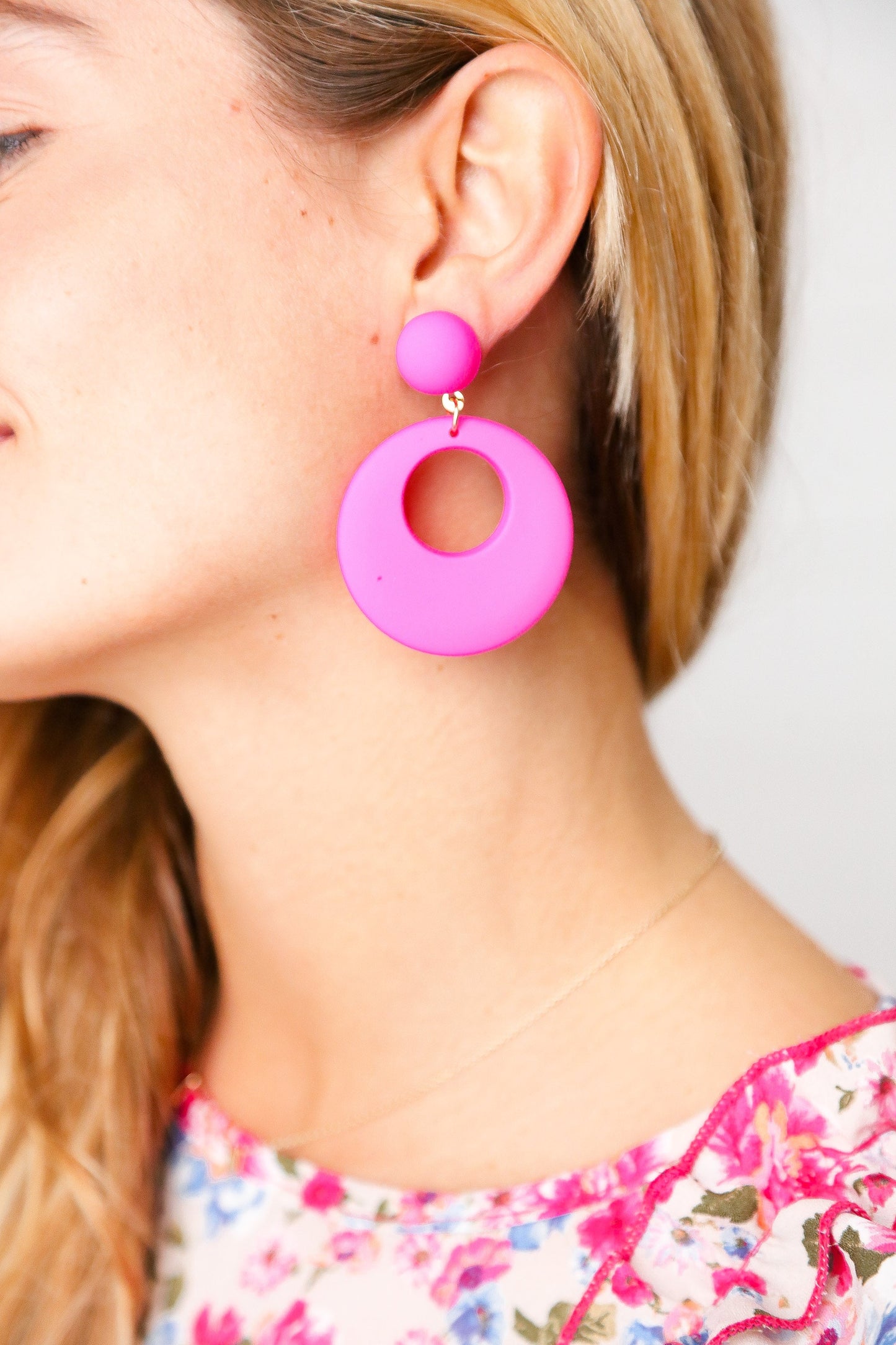 Fandango Retro Open Circle Resin Dangle Earrings