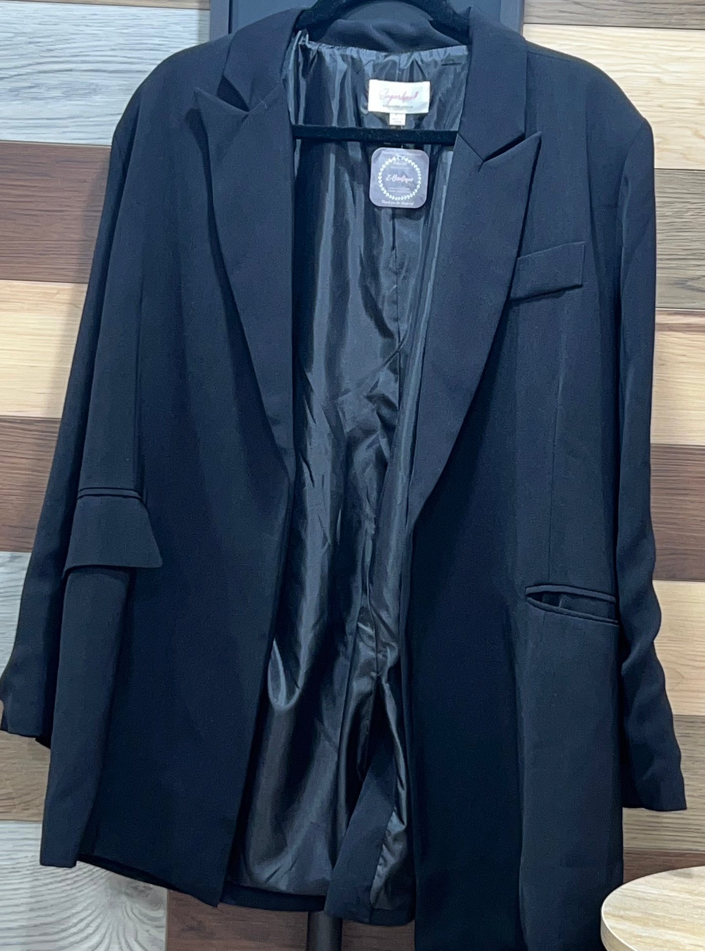 Black Lapel Collar Blazer Suit Jacket