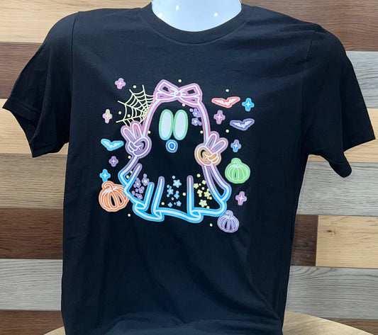 Cute Colorful Neon Boo Ghost Tee