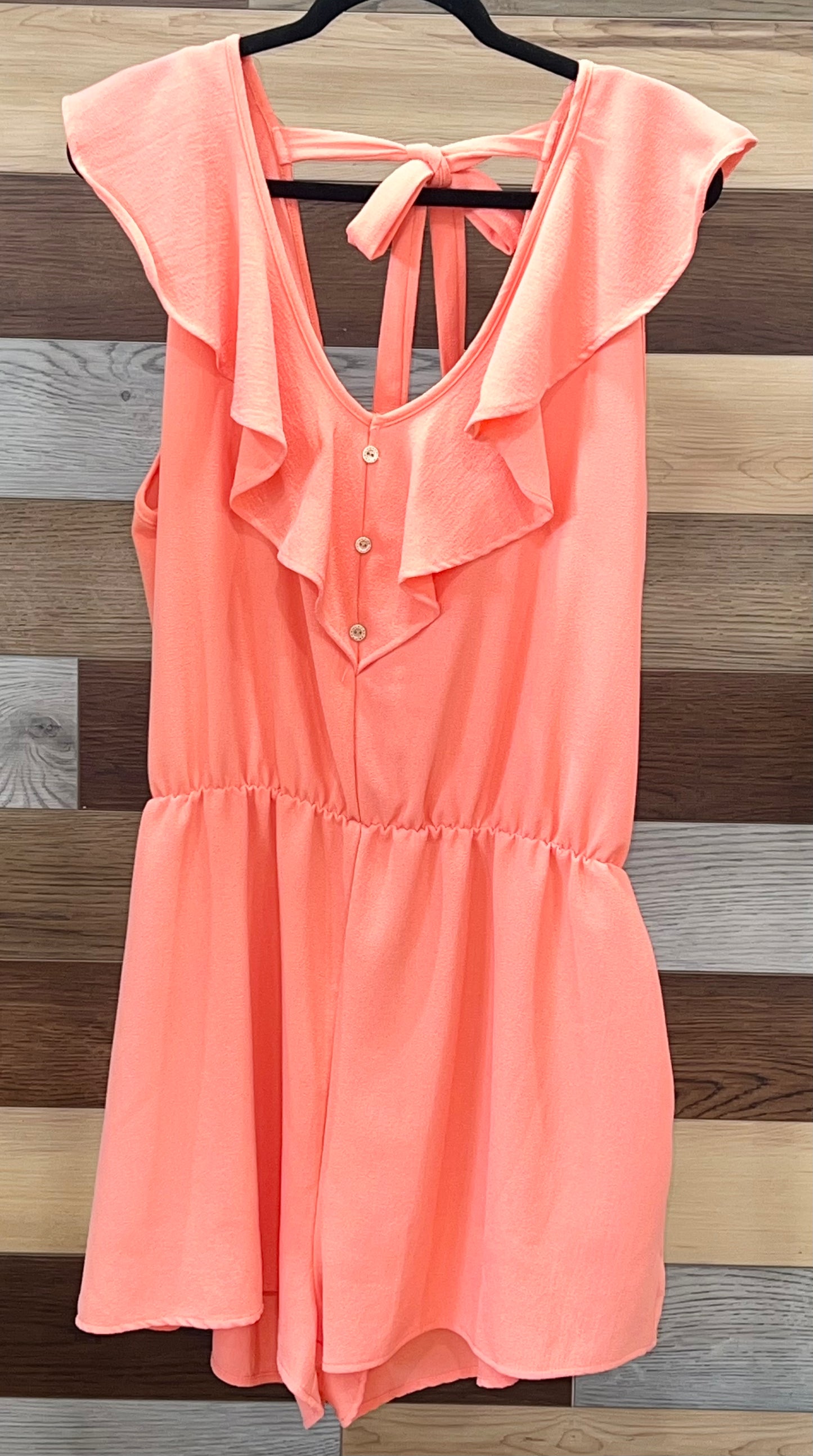 Plus Coral Romper