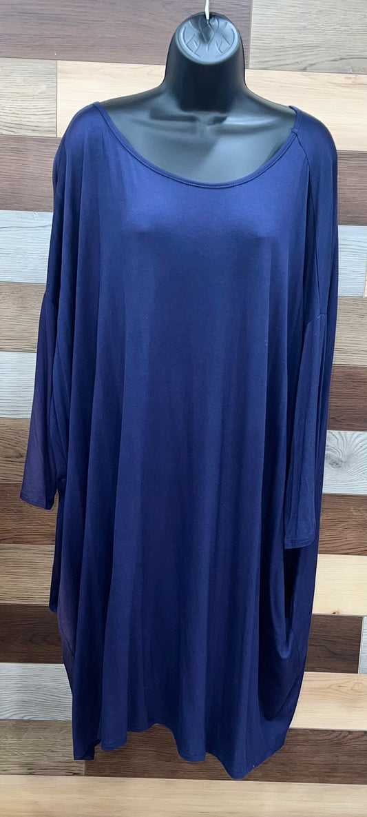 Sweet Pea Plus Navy Blue Midi Dress