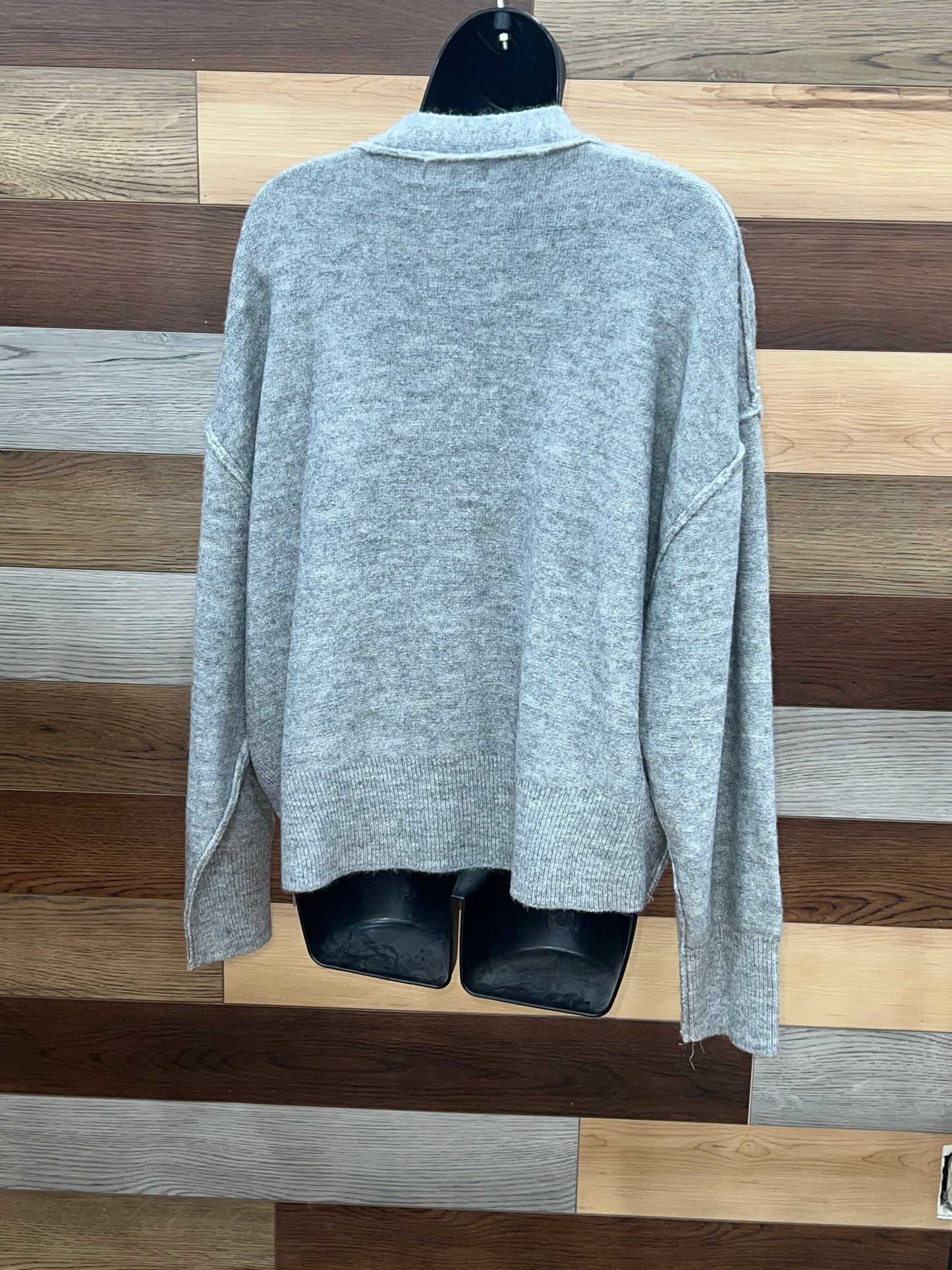 Heather Gray Button Front High Low Cardigan