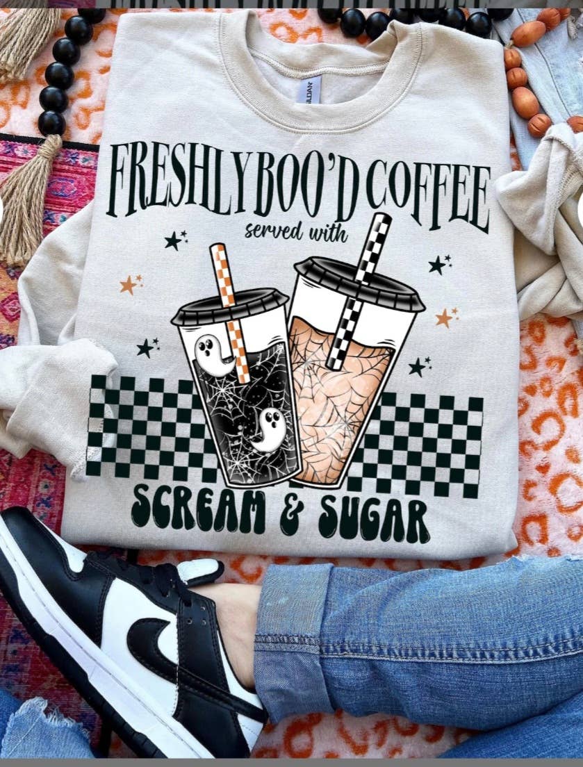 Freshly boo'd coffee graphic sweatshirt