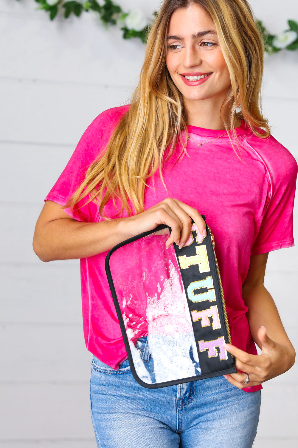 STUFF Vinyl Zipper Accessory Pouch