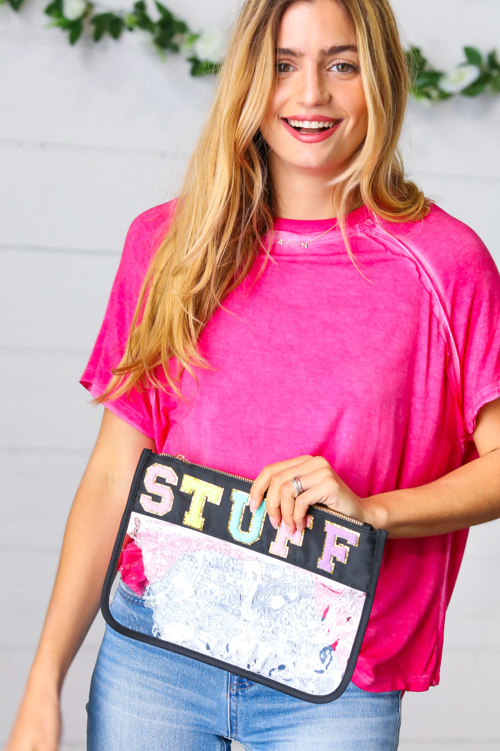 STUFF Vinyl Zipper Accessory Pouch