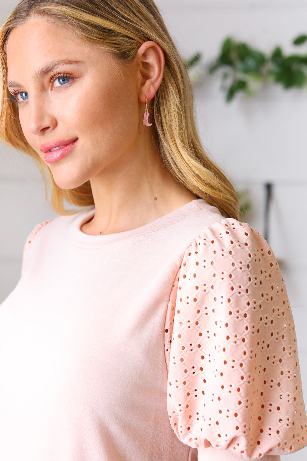 Pink & Gold Cowboy Boot Enamel Hoop Earrings