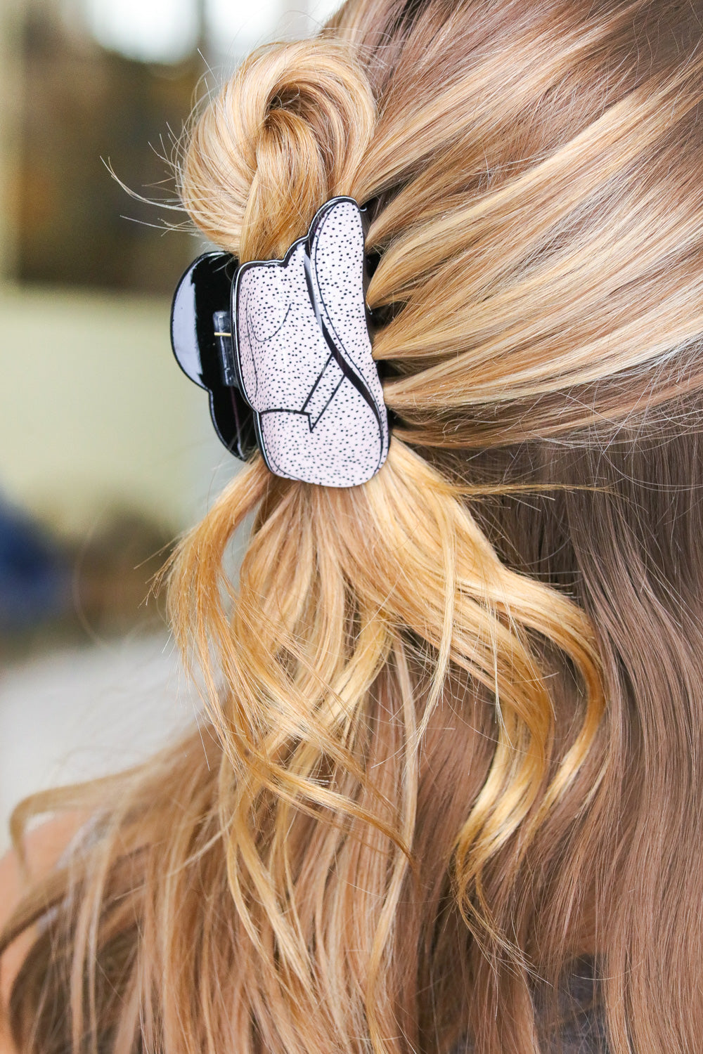 Sand Dotted Cowboy Hat Jaw Hair Clip