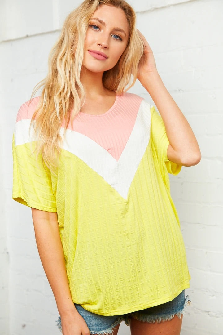 Coral & Ivory Chevron Stripe