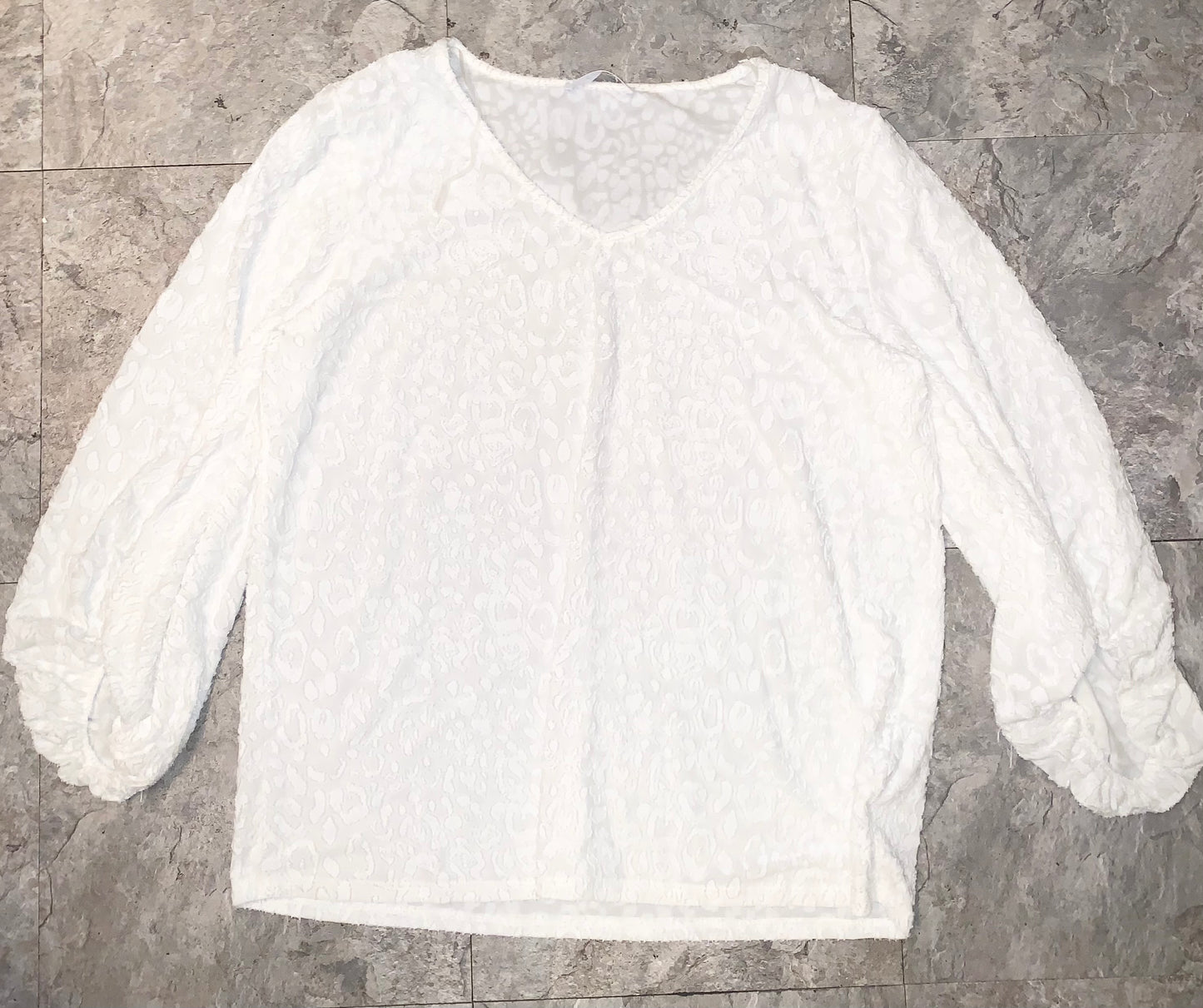 Soft White Animal Print Blouse