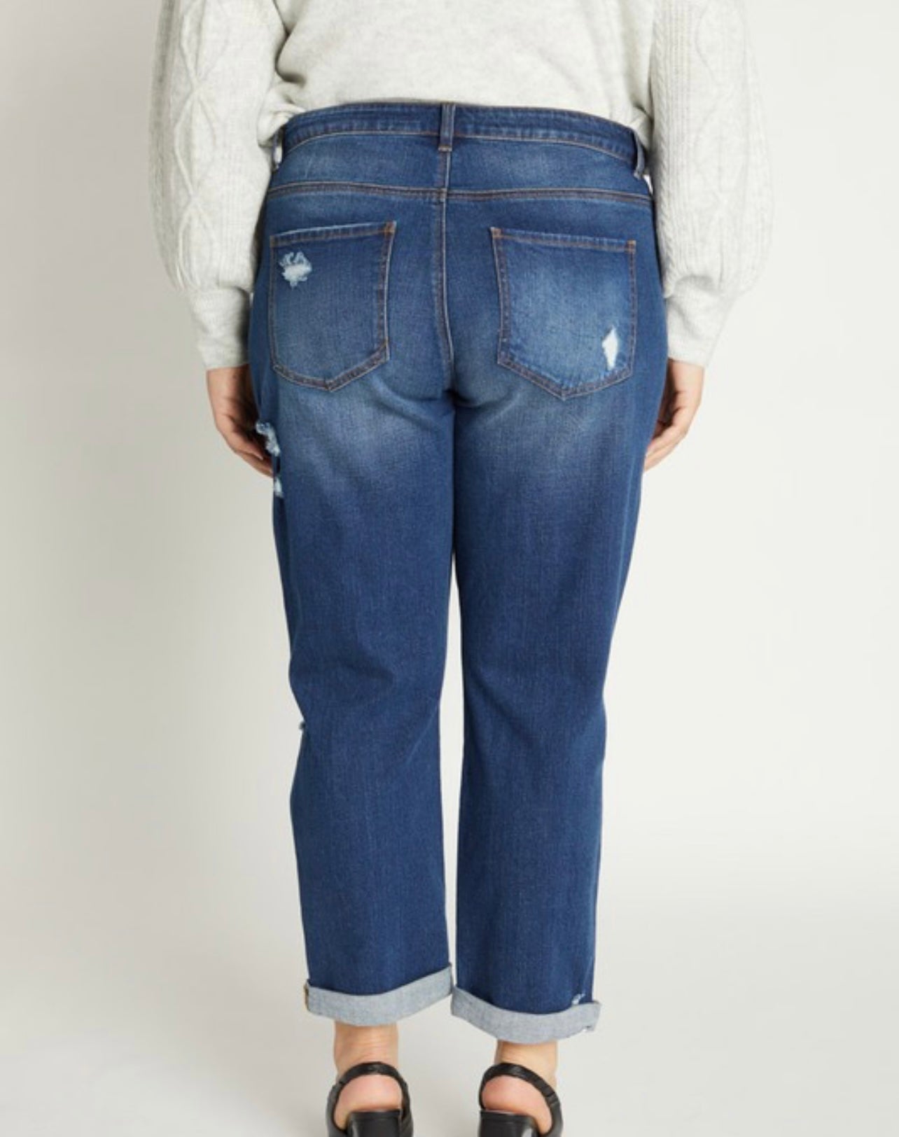 Plus Slouchy Destructed Boyfriend Jean