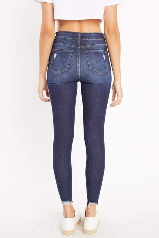 High Rise Distressed Skinny
