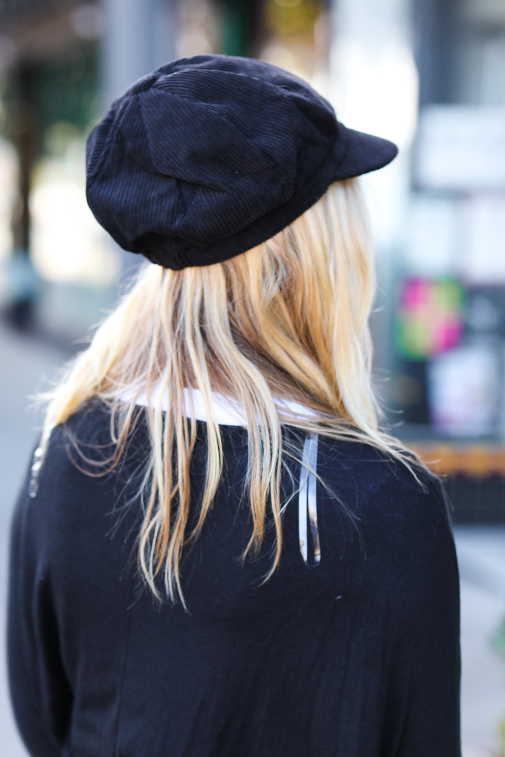 Black Paperboy Corduroy Cap