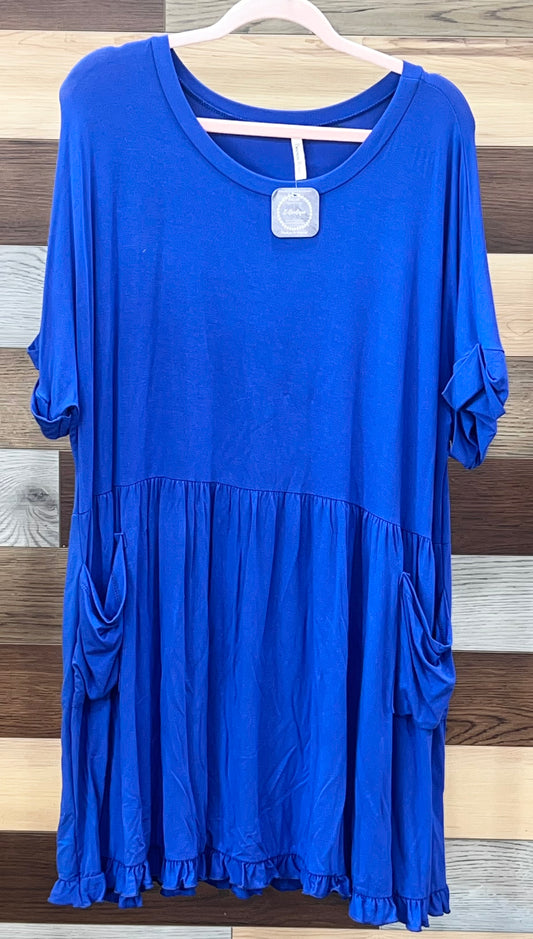 Plus Royal Blue Midi Dress