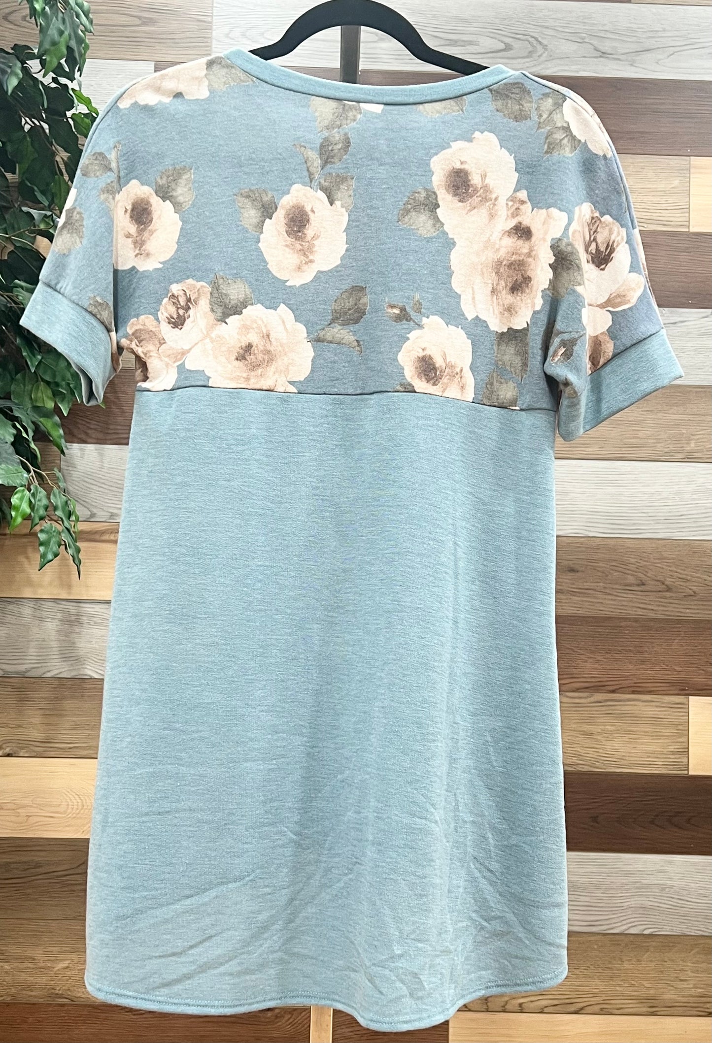 Ash Teal Floral Hi-Low Blouse