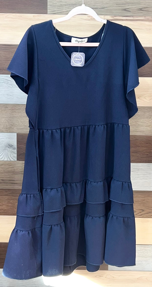 Haptics Polyester Dress with Ruffles