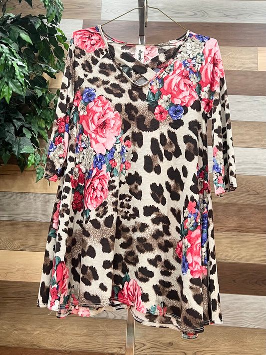 Floral Leopard Midi