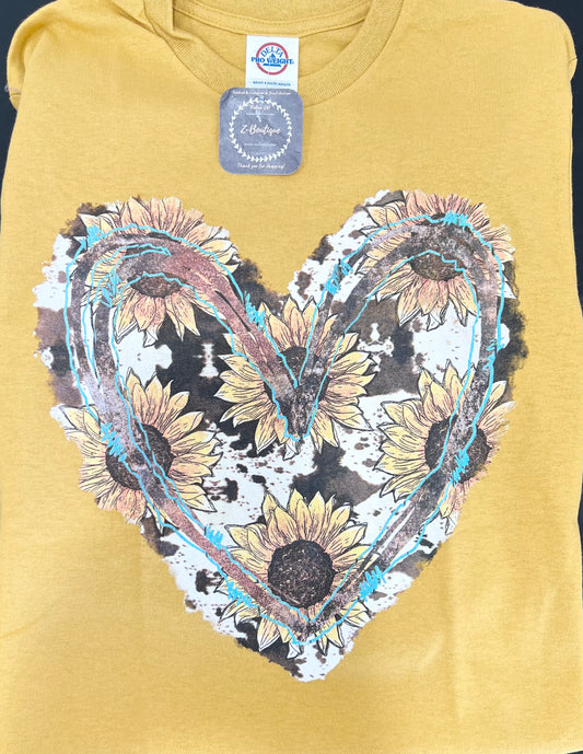 Sunflower & Turquois Heart