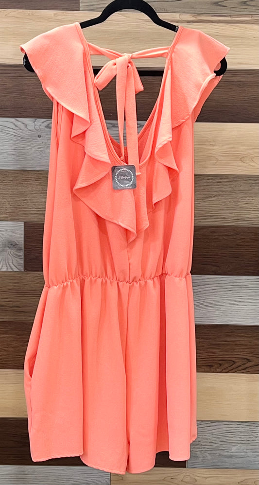 Plus Coral Romper