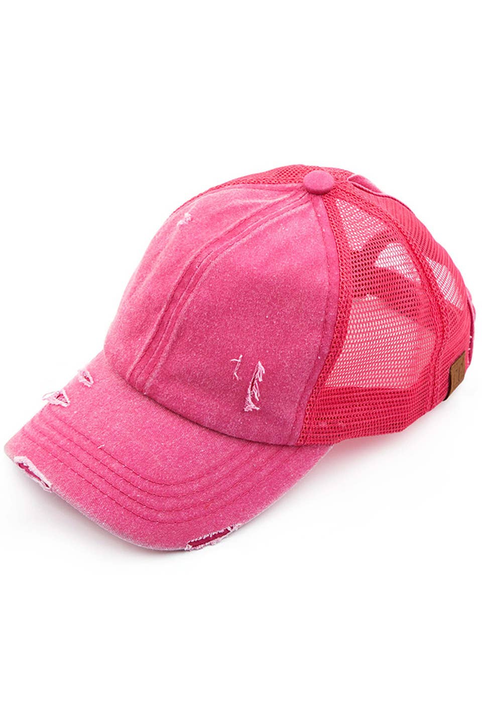 CC Distressed Ponytail Messy Bun Cap