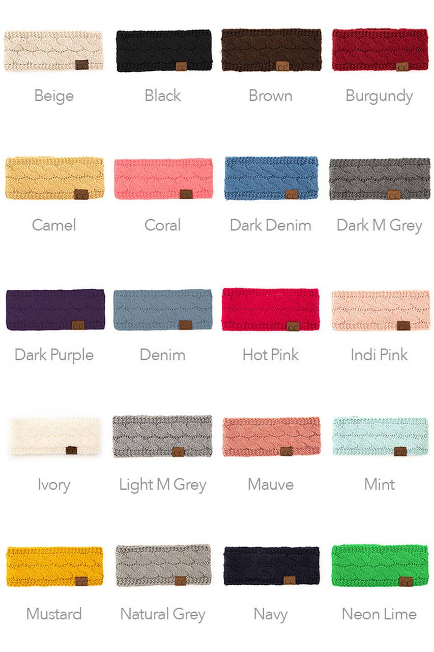 C.C Cable Knit Solid Headband