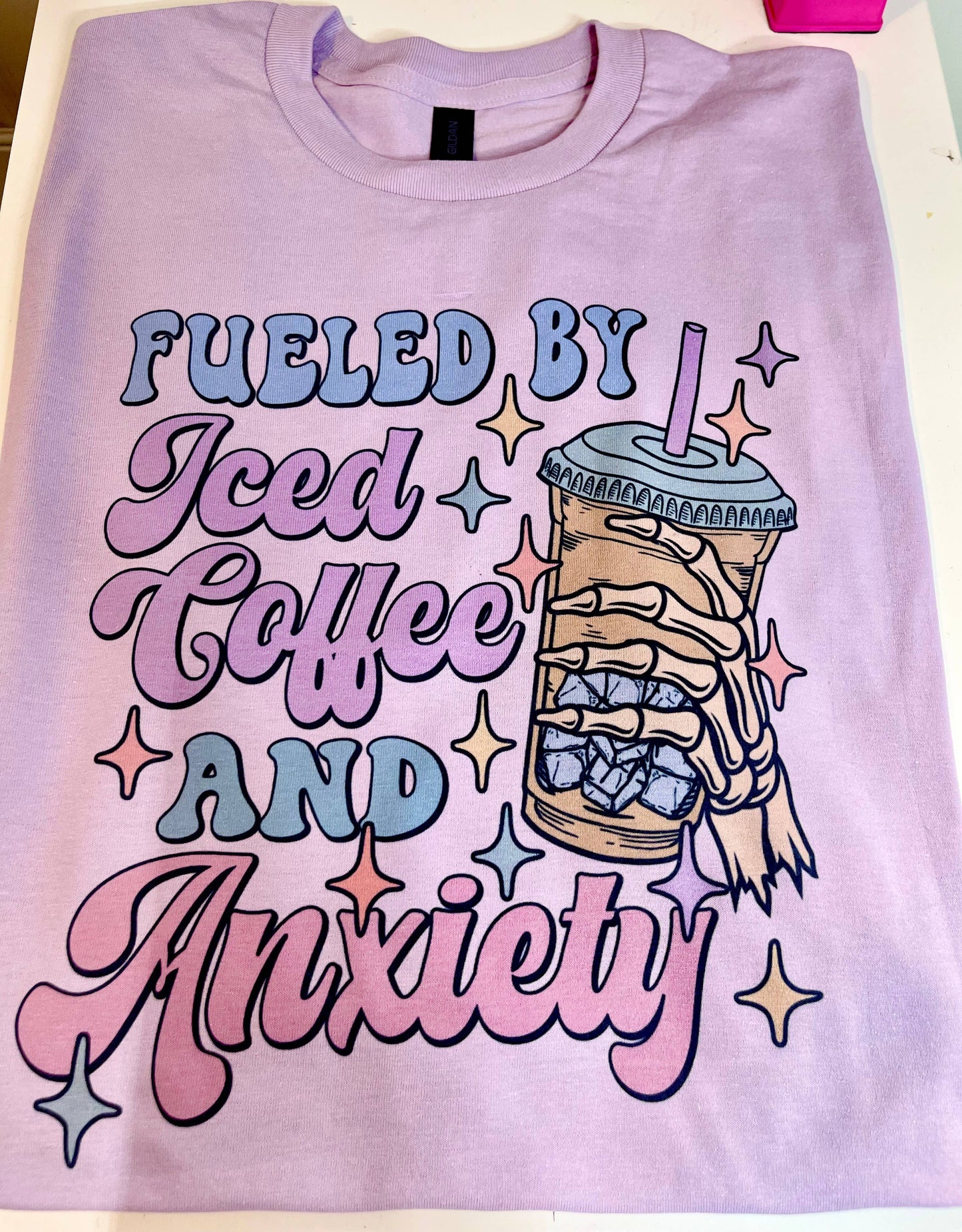 Fueled by coffee and anxiety t-shirt