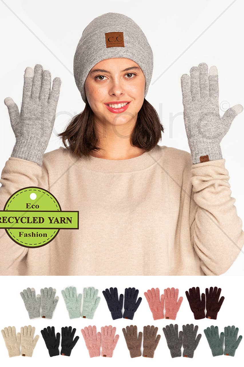C.C Heather Knit Plain Gloves