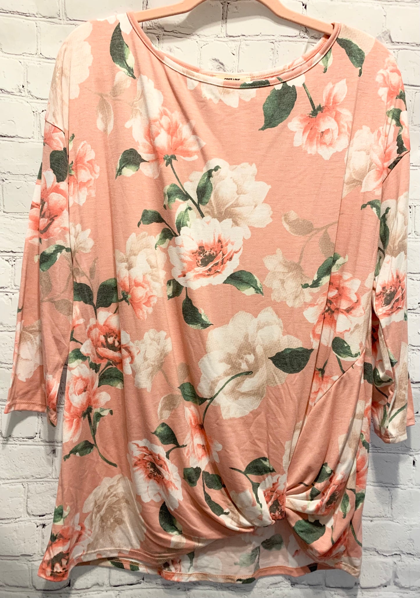 Blush Floral Cinch Bottom Top