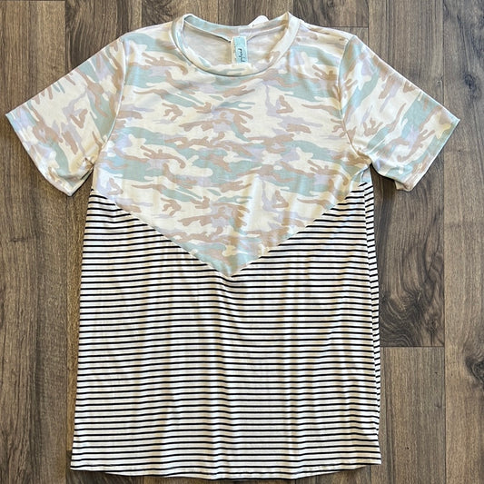 Light Camo Stripe Top