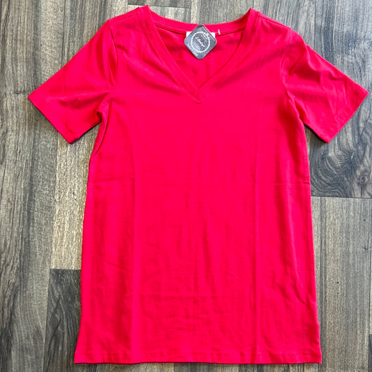 Red V-Neck Tee