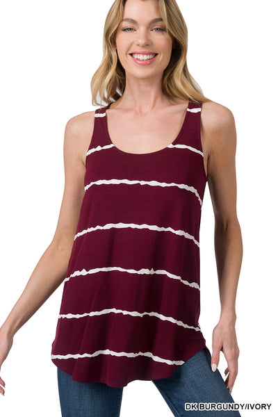 Burgandy Stripe Tank