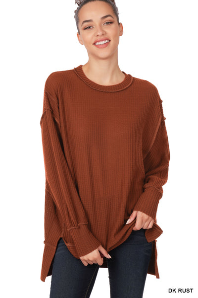 OVERSIZED EXPOSED-SEAM SWEATER