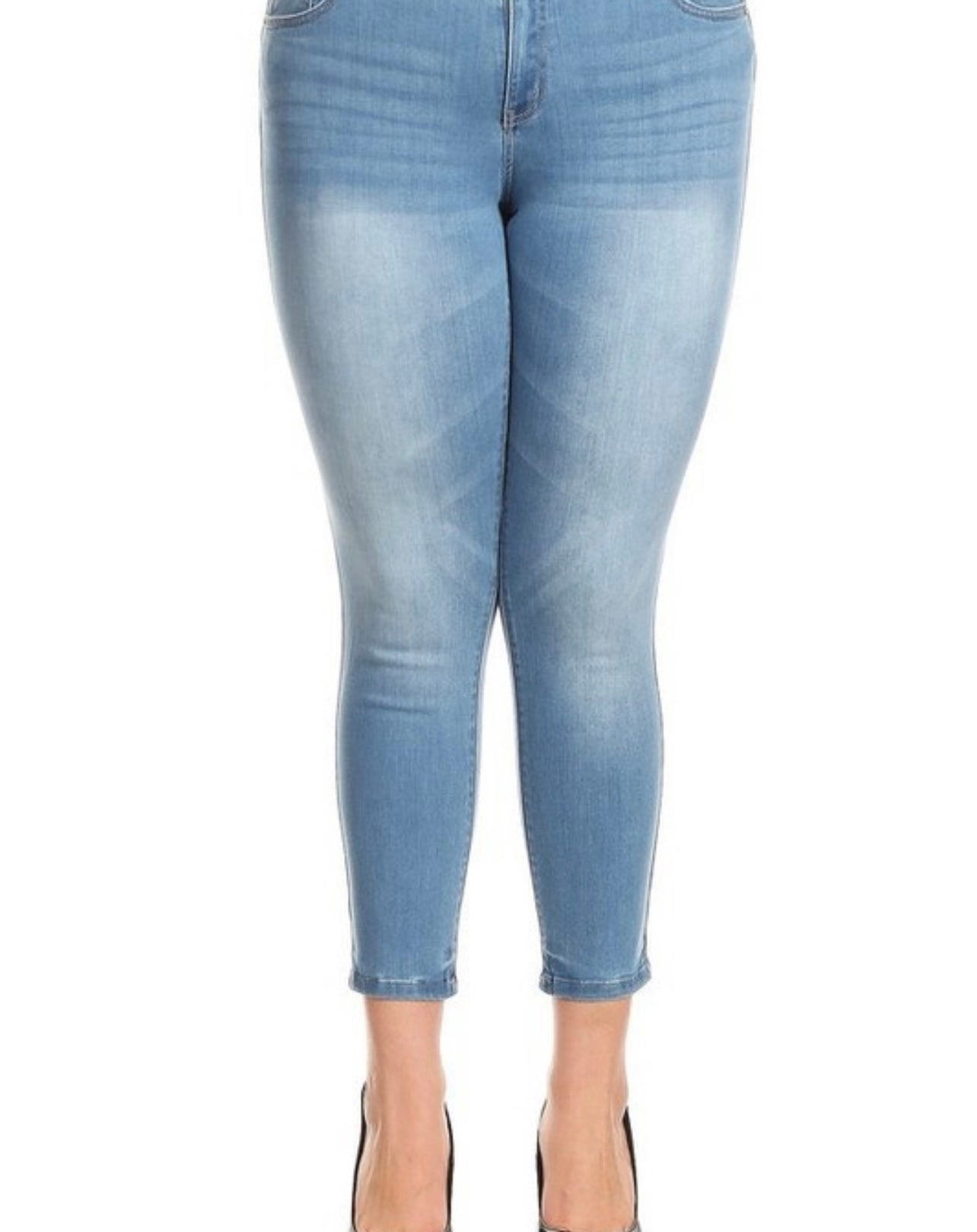 Plus Light High Rise Crop Skinny