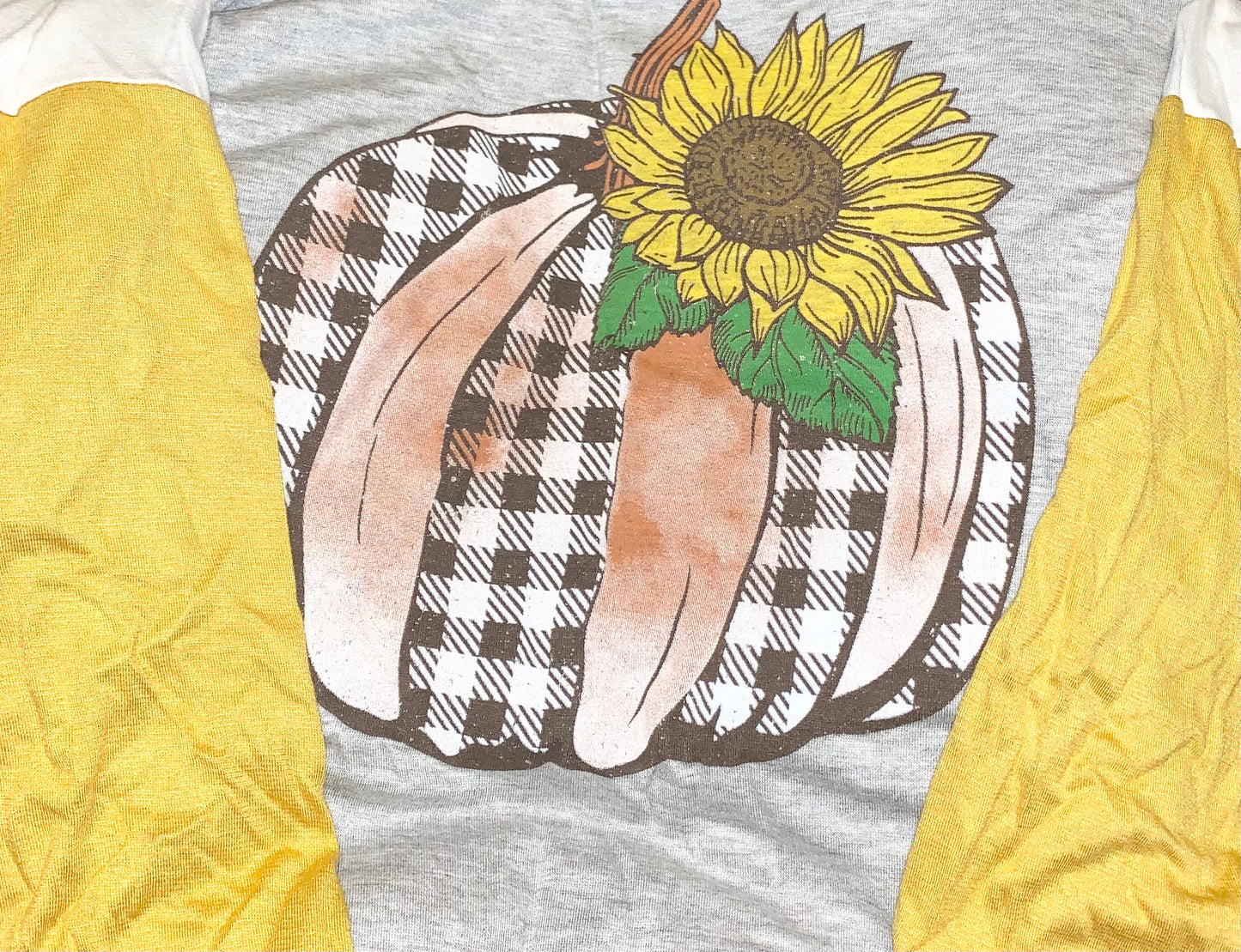 Sunflower Pumpkin Baseball Top