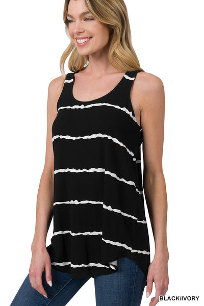 Black & Ivory Stripe Tank